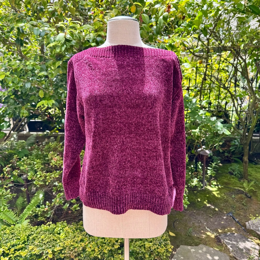 Tommy Bahama Luna Chenille Boatneck Sweater Claret Sz S